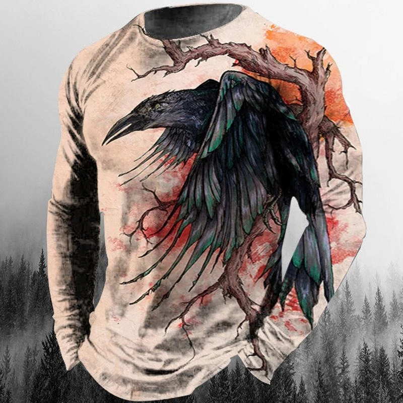 Cool Eagle T-shirts 3D Print Personality Street Long Sleeve O-neck T Shirts Harajuku Street Pop Animal Tops Autumn Trend Clothes image 5