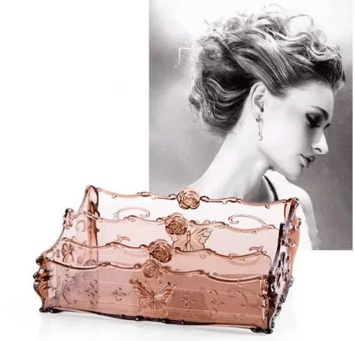

1PC Makeup Organizer for Cosmetics Storage Box Rack Make Up Transparent Boxes Lipstick Nail Polish Brush Holder OK 0673
