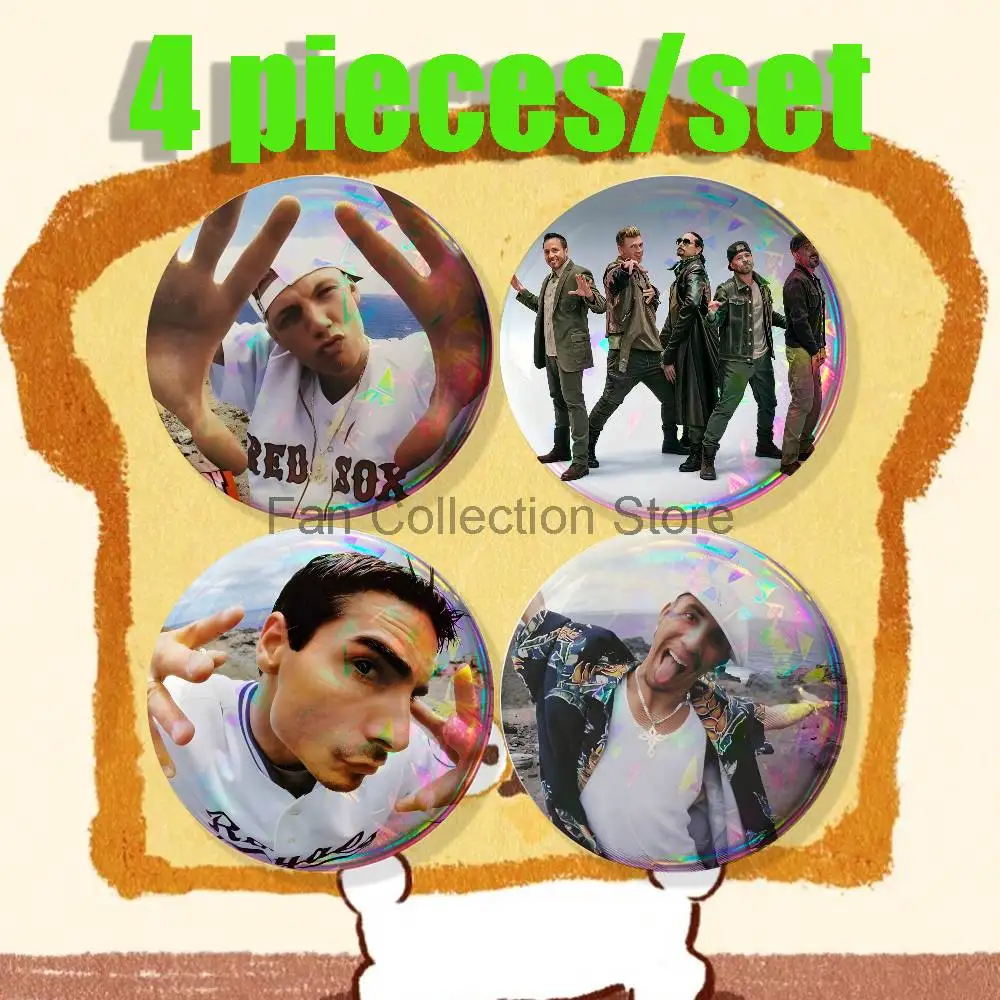 B-Backstreet Boy Band Brooches for Backpack Accessories 25,32,44,58,75mm Round Enamel Pins 4-piece
