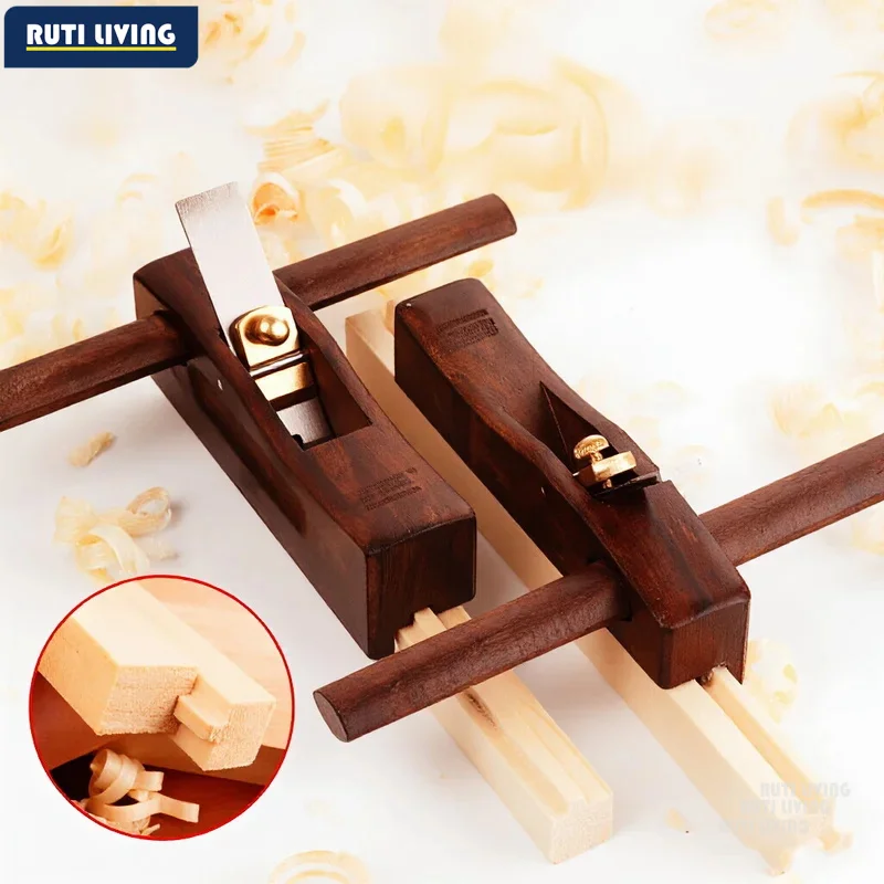 Woodworking Badger Plane Carpentry Concave-convex Grooving Hand Planer Wood Board Tenon and Mortise Joint Slotting Planer Tool