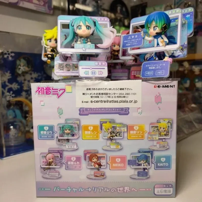 Re-ment Anime Hatsune Miku Window Figure Series Kaito Meiko Mini Figures Boxed Egg Trendy Toy Tabletop Decorations Model Kid