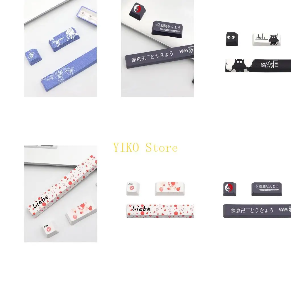 K32C Keyboard Keycaps 4 Keycap Space 6.25U ESC Enter Right Enter PBT Keycap Beauty Chinese Painting KeyCap