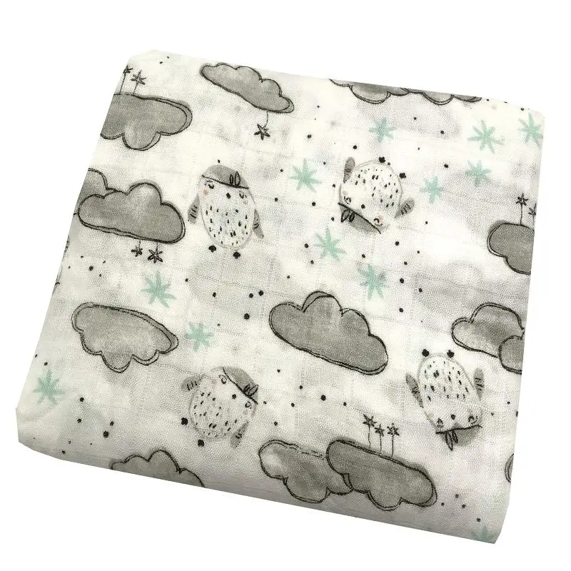 فائقة النعومة 47x47 بوصة 100% الخيزران الطفل بطانية من الموسلين خفيفة الوزن تنفس قماط تلقي بطانية للرضع حديثي الولادة #4