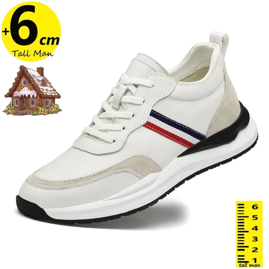 

2025 Winter Luxury Shoes Man Booster Shoes Elevator Sports Sneakers Men Height Increase Insole 6CM Platform Soles