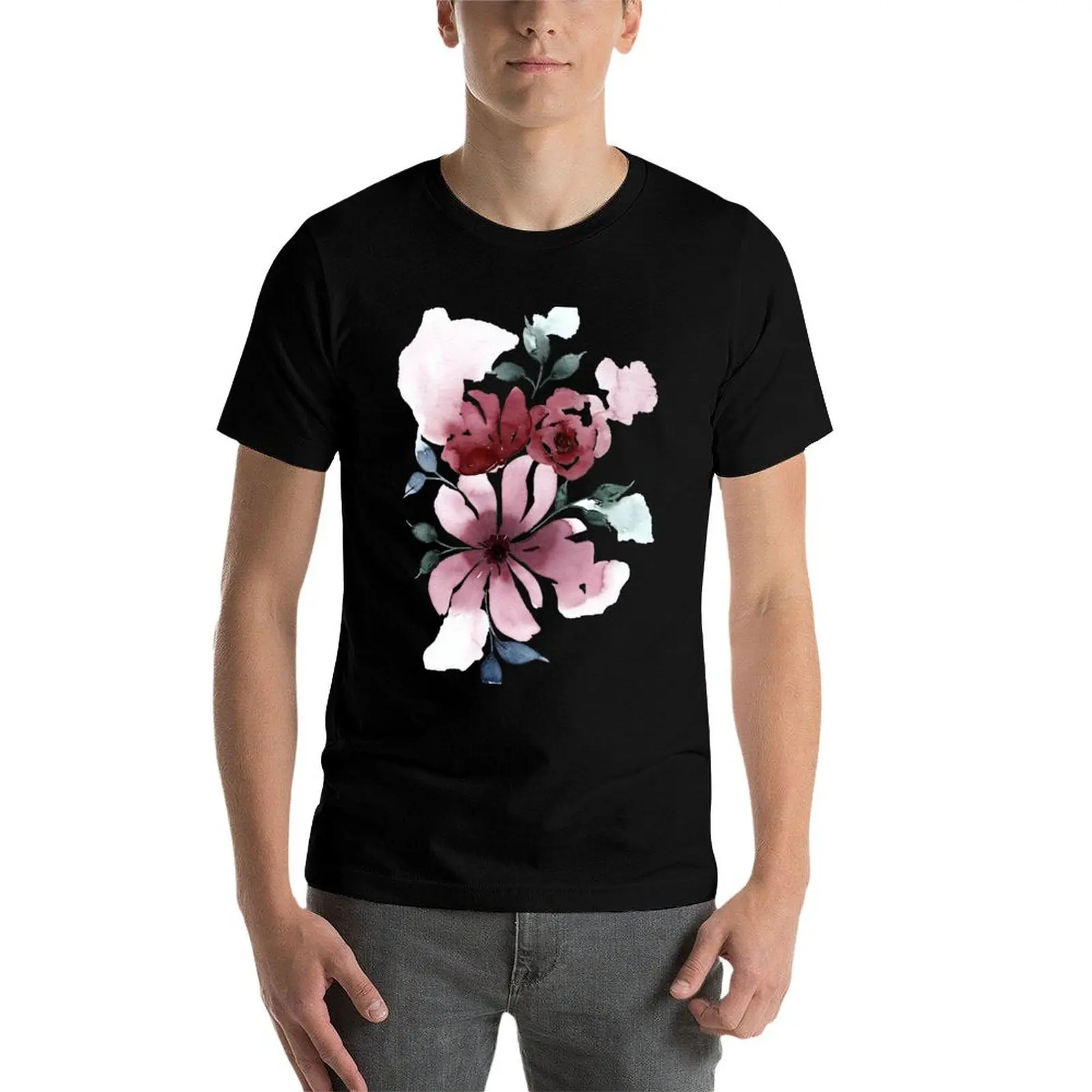 Modern Waterclor Florals No. 3 T-Shirt tees graphic t shirts customs design your own customs mens cotton t shirts image 4