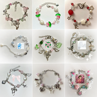 1 Pc Fashion Exquisite Love Strawberry Star Bow Y2K Flower Colorful Bracelet Woman Party Gift Daily Charm Jewelry