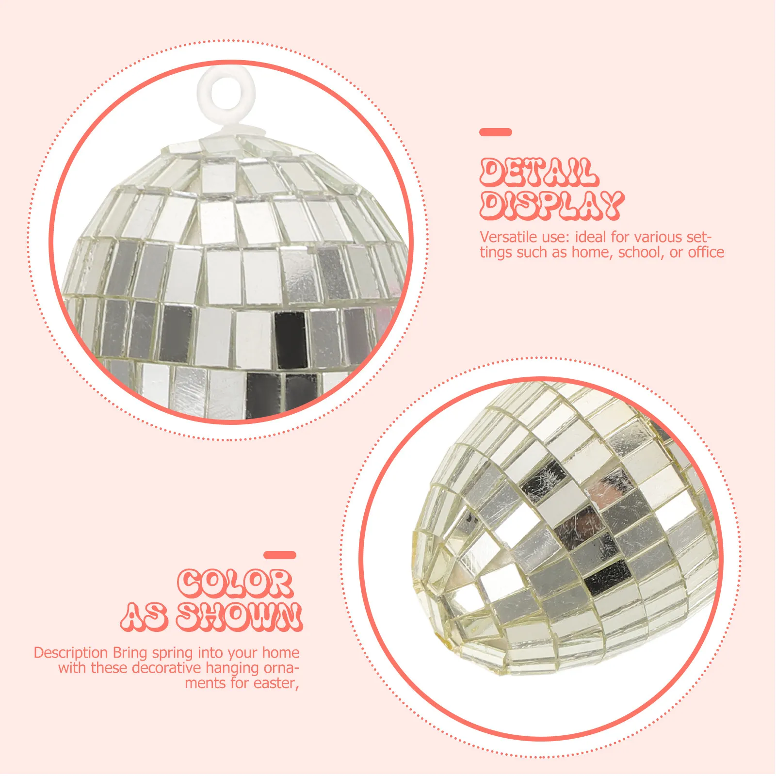 

8/12PCS Easter Egg Ornaments Mosaic Egg Easter party Tree Foam Filled Hanging Glass Egg pendant Glass Mosaic Tiles Egg home Deco