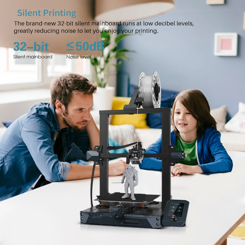 Ender-3S1 Creality Impressora 3D Sprite Extrusora direta de engrenagem dupla 4,3 polegadas 32 bits silenciosa