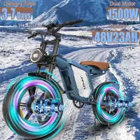 E-bike Jansno X60 1500W Dual Motor 48V23AH Lithium Battery Electric Bicycle Adult Motorcycle 20*4.0 Inch Fat Tire Electric Bike