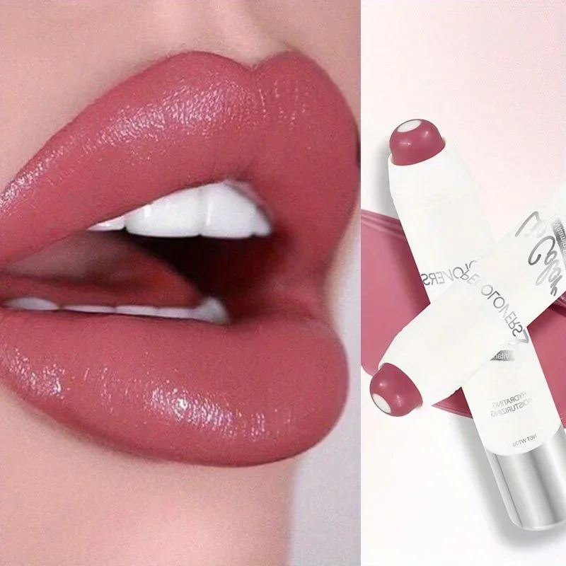 Moisturizing Lipstick Balm Hydrating Long-Lasting Lip Glaze Non-Stick Formula Nude Tone Lip Care Nourishing Lip Gloss