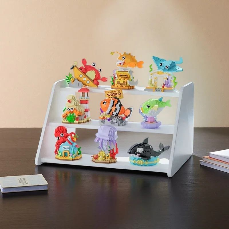 100+ PCS Nine Ocean World Animal Building Block Toys, Home Decoration and Assembly Game, Add Color to Life (No Box)
