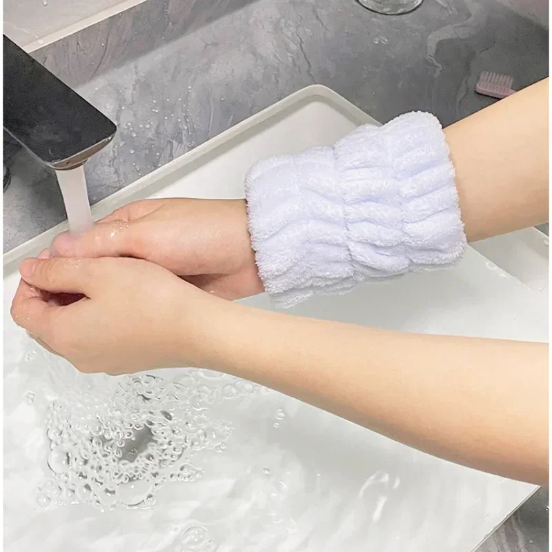 2pcs Wrist Washing Belt Soft Microfiber Towel Wristbands For Washing Face Water Absorption Prevent Wetness Wrist Washband