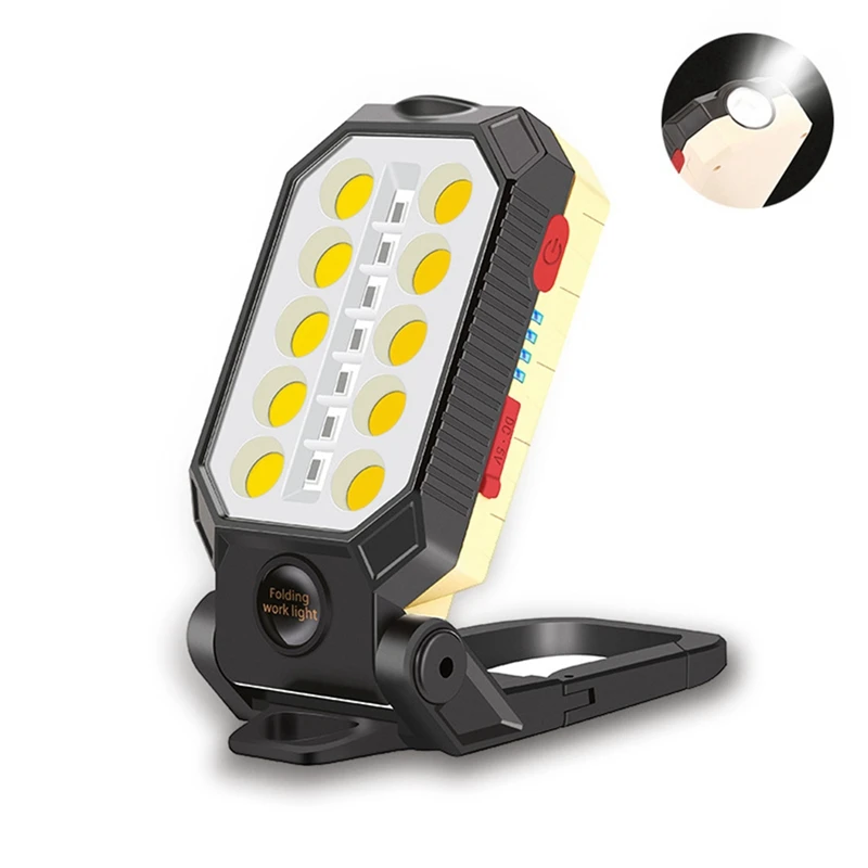 Cob ทํางาน USB ชาร์จพับกลางแจ้ง Camping Light แม่เหล็กบํารุงรักษา Multi-Function ไฟฉาย