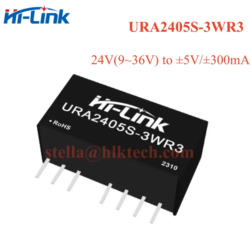 Hi-Link URA2405S-3WR3 URA2412S-3WR3 URA2415S-3WR3 URA2424S-3WR3 3.3V/5V/12V/15V/24V DC DC isolated power module 3W Official