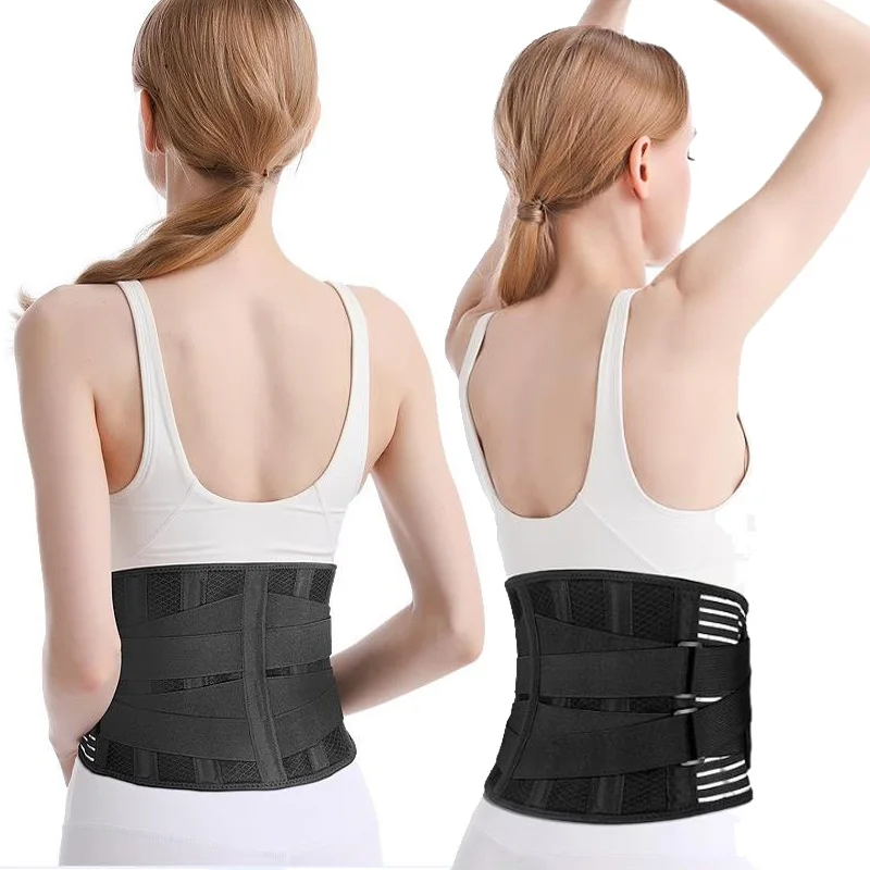 Breathable Waist Braces Back Support Belt Anti-skid Lumbar Support Belt with 16-hole Mesh for Lower Back Pain Relief