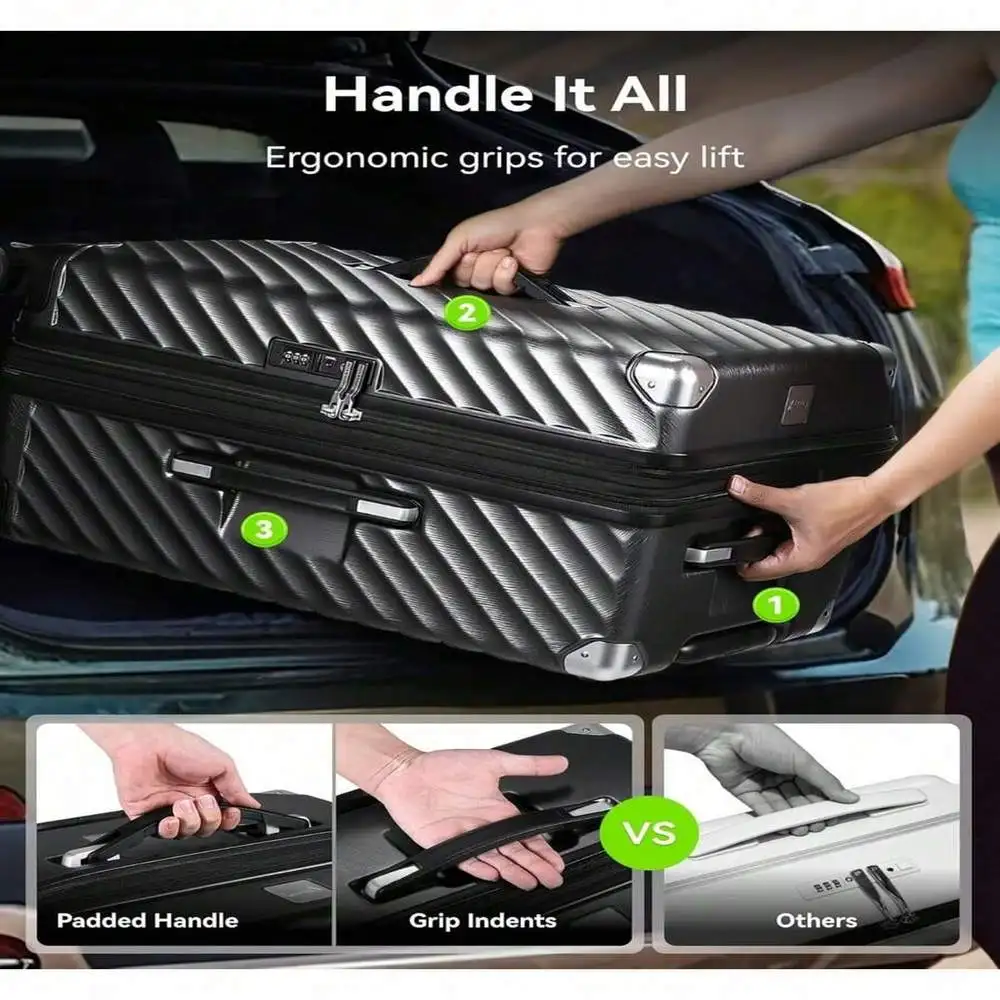 28 Inch 92.2L Expandable Hard Shell Trunk Luggage - Shock-Absorbing Spinner Wheels Large Suitcase For Long Trips