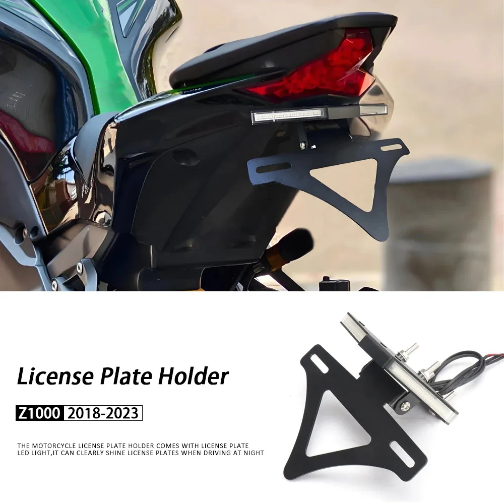 

For KAWASAKI Z1000 z1000 Z 1000 2018-2023 Motorcycle Accessories LED Lighting Turn Signal Bracket Rear License Plate Holder