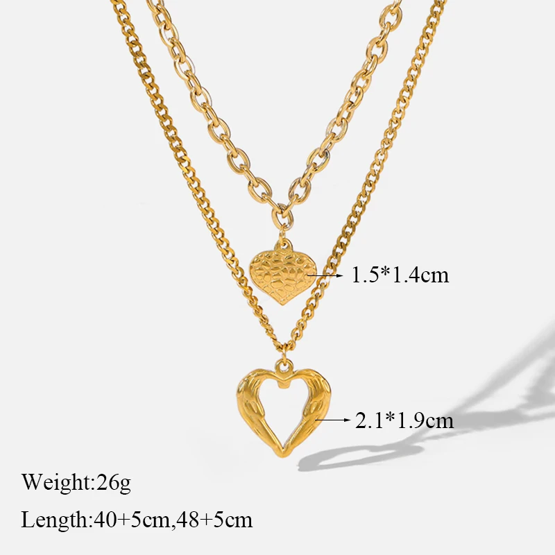 EILIECK 316L Edelstahl Herz-Liebesanhänger Halskette für Damen, Modische 18K Vergoldete Halskette, Wasserdichter Schmuck Geschenk – Detail 20