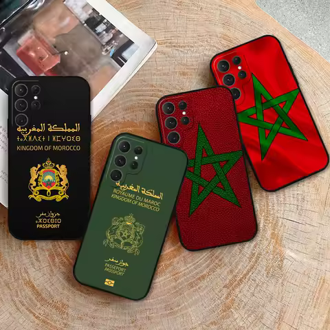 Moroccans Morocco Flag Passport Phone Case For Samsung Galaxy S24 Case S22 S21 S20 S23 Ultra Fe S10 S25 S9 S8 S24 Plus 5G Cover