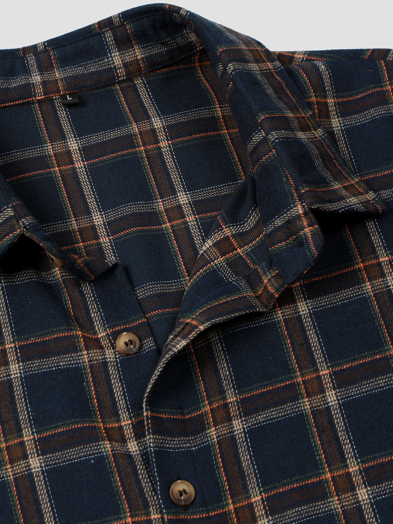 Men\'s Casual Plaid Button Up Shirt ๏ผLong-sleeved