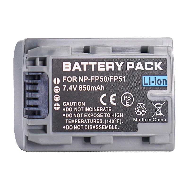 NP-FP50 7.4V 850mAh Camera Battery for Sony DCR-HC21E HC23E HC24E SR40E SR60E SR70E