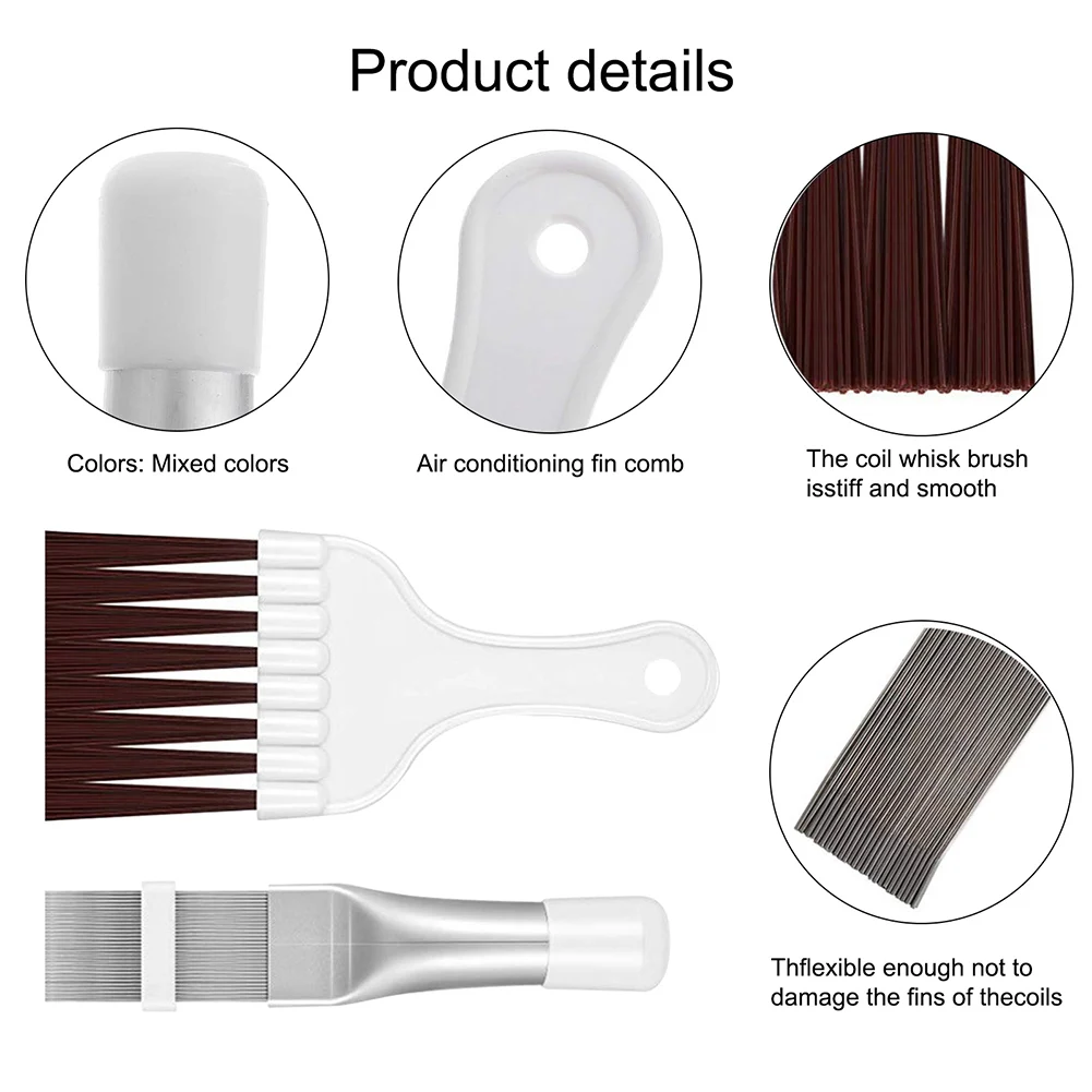 

5pcs Air Refrigerator Fin Cleaner Air Conditioner Condenser Comb Portable Universal Refrigerator Coil Cleaning Brush Metal