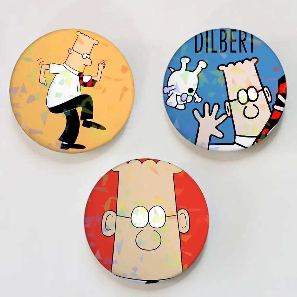 Cartoon D-Dilbert Laser-Anstecknadeln Rucksack-Kleidungsdekoration Brosche Fiktions-Abzeichen Schmuck Geschenke