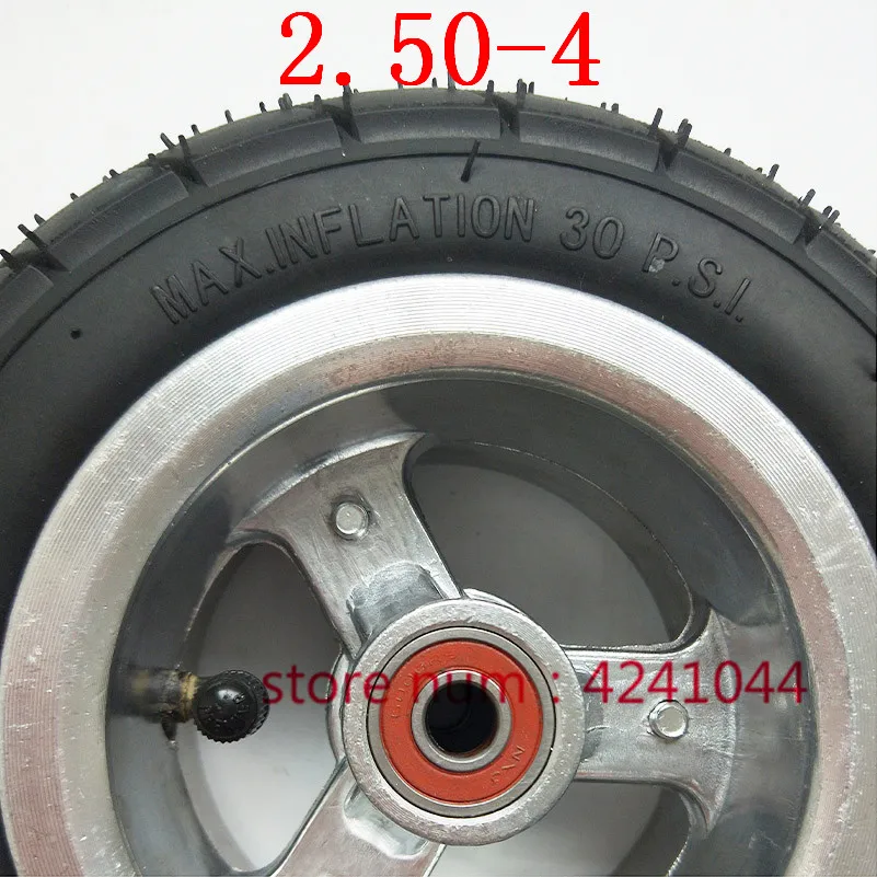 2.80/2.50-4 2.50-4 tire wheel 4inch hub rims with tyre inner tube for Baby carriage,Elderly Mobility scooter,3wheel standing car