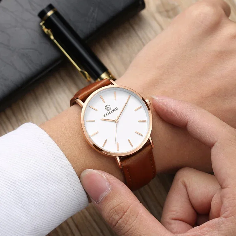 Top Brand Business Man Watch Fashion Ultra Thin Men's Quartz Wristwatch Fashion Casual Leather Male Watch Clock reloj hombre