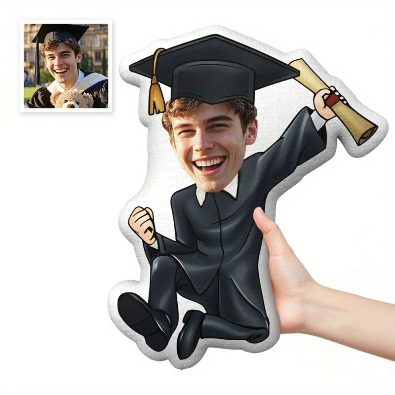 Customized Photo Plush Pillow for the 2025 Graduation Anniversary Mini Pillow, Personalized Love Themed Doll with Zipper Closure
