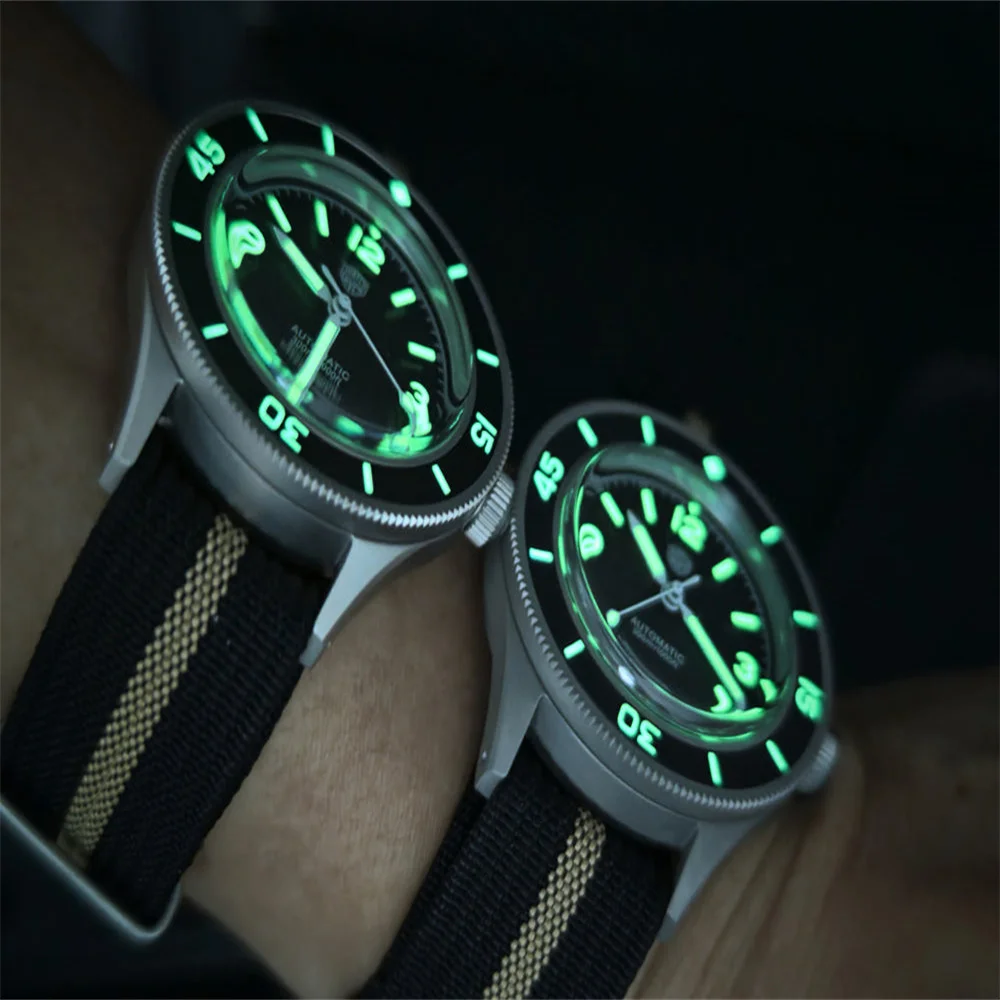 Watchdives Vintage WD50F 50-Fathoms NH35 Dive Watch 40mm Men Watch Sapphire Crystal Bubble 300M Watchproof C3 Luminous Watch