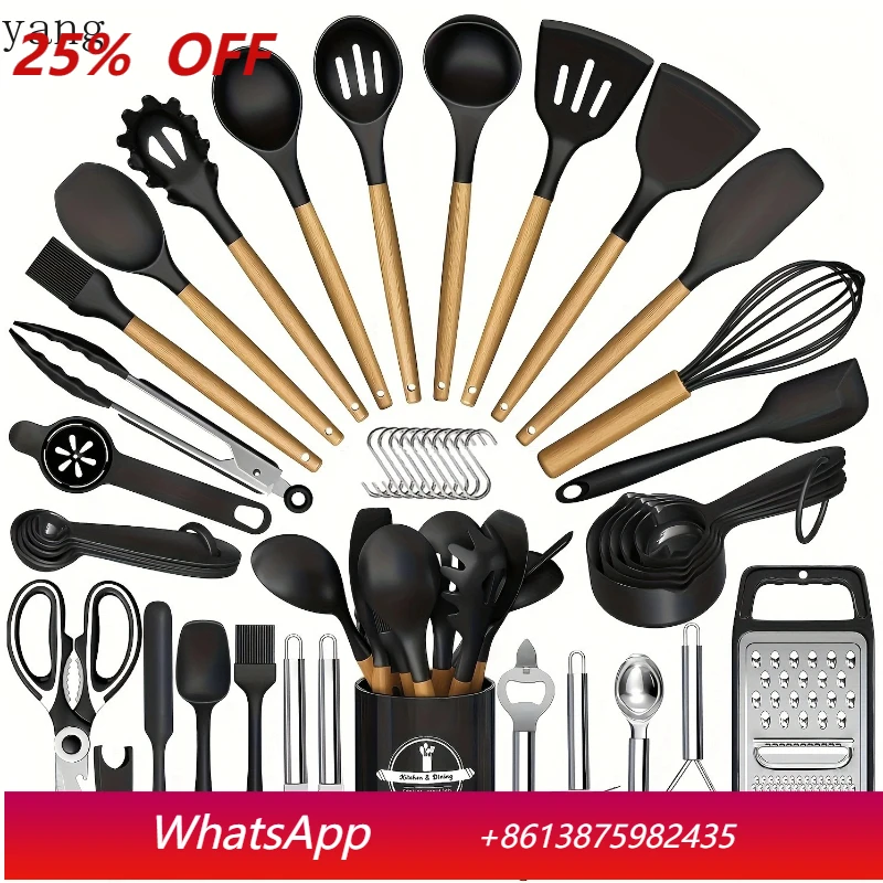 

LH wooden handle silicone kitchen utensils high temperature non-stick pan silicone shovel food grade kitchen tools