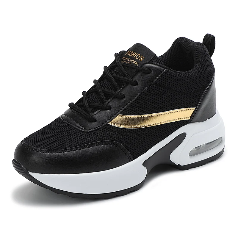 

Sneakers Mesh White Running Sport Shoes Outdoor Elevator Shoes Heightening 8cm Female Casual Walking Shoes