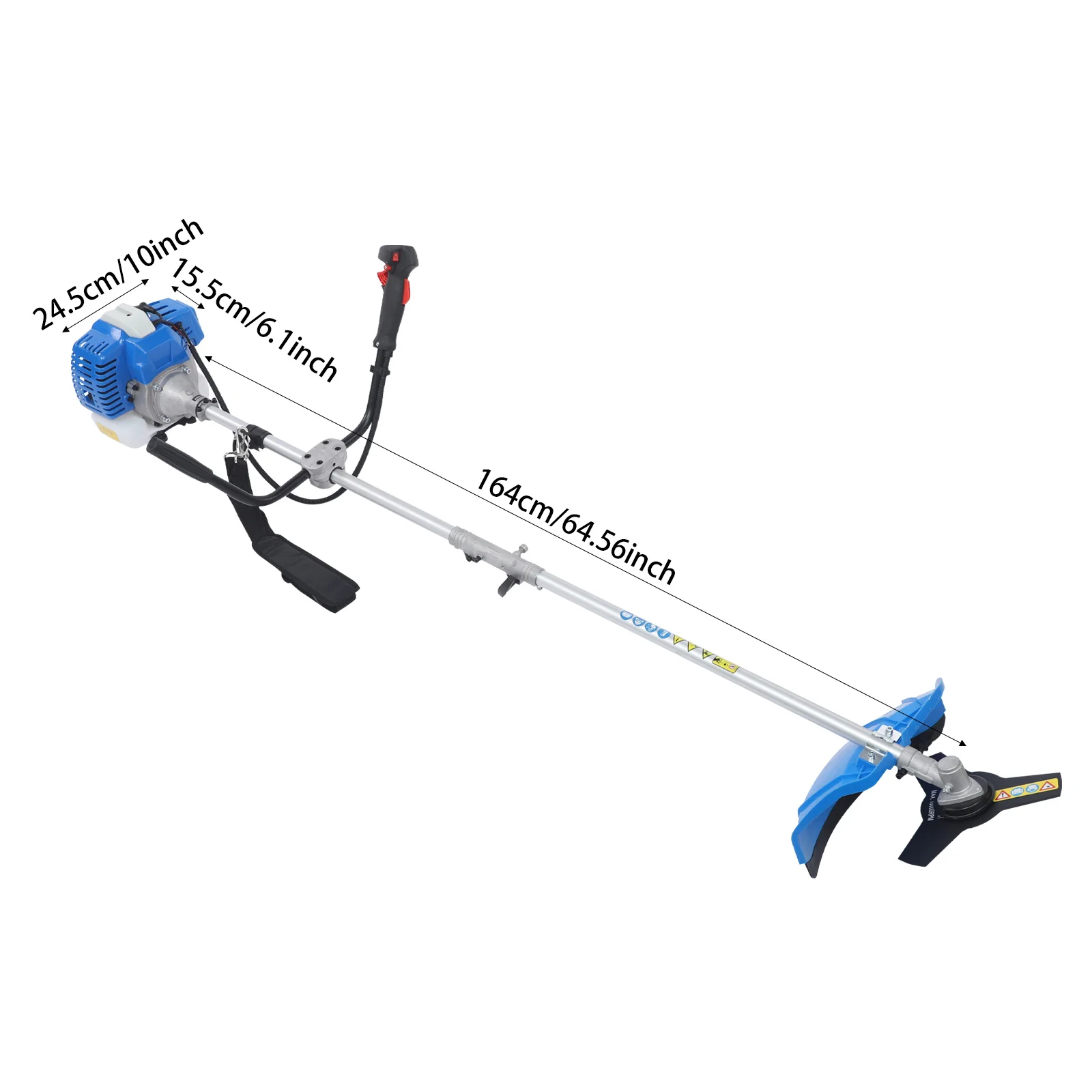 

Бензиновый триммер для травы, 0.75 кВт/7500 об/мин, с рукояткой и плечевым ремнем для сада и газонов