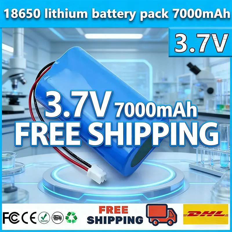

❤ Литий-ионный аккумуляторный блок 18650, 7000 мАч, 3,7 В, 2026 года, перезаряжаемый, для систем мониторинга, с платой защиты и разъемом XH2.54-2P