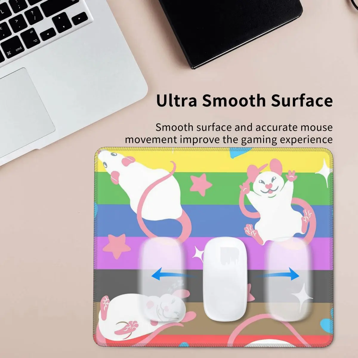 

LGBTQ Pride Rat узор Радужный коврик для мыши Компьютерная клавиатура Коврик для мыши Игровой ПК Ноутбук Настольный коврик Офисные аксессуары Настольные коврики