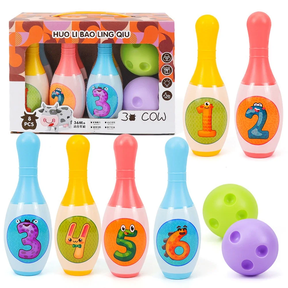 Bowling Set Education Toys For Kids Toddlers Animal Number Learning  Indoor Outdoor Sports Games Toys for Kids Baby Gift