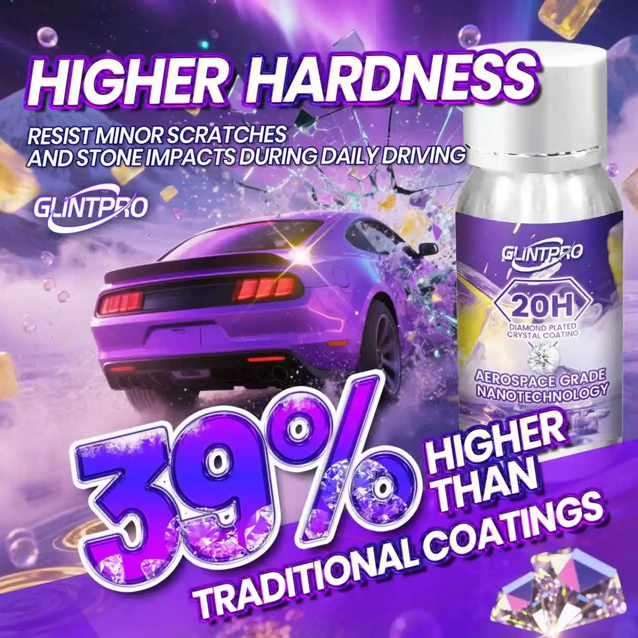 1 conjunto 20h revestimento de cristal cerâmico kit carro alto brilho anti-risco hidrophpóbico revestimento de cera de carro polonês nano revestimento (30ml)