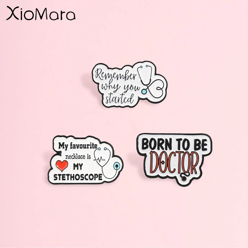 Medical Themed Enamel Pin, Inspirational Text Stethoscope Badge, Fashion Accessory, Gift for Doctors,Nurses and Medical Students