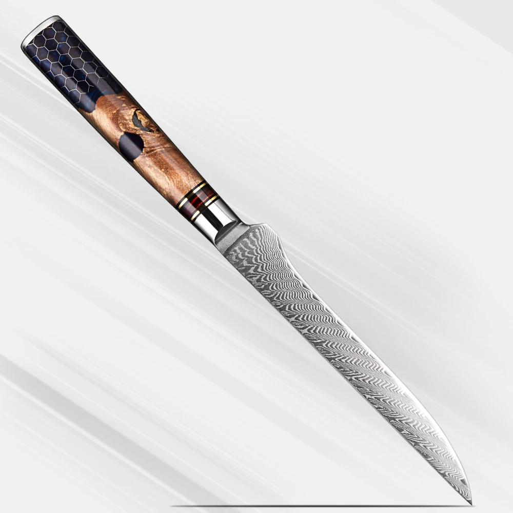 

Kitchen 6 Inch Damascus Boning Knife 67 Layers VG10 Steel Deboning Knife Ergonomic Handle Fish Fillet Knife Meat Cutting Knife