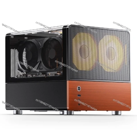 

2025 V12 Solid Wood MATX Black Case Come with Two ARGB Fans 270° Panoramic Sunroof Glass Support MATX/ITX Motherboard
