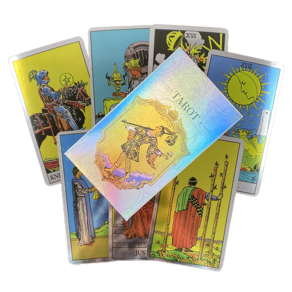 New Oracle Laser Tarot Rider Cards Pocket Deck English Version Osho Zen Mystical Manga Board Family Party Playing Game