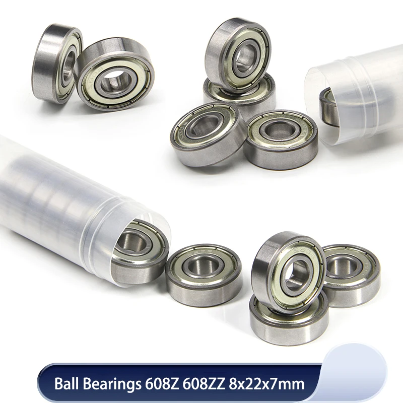 Ball Bearings 608Z 608ZZ ABEC-7 Deep Groove 8x22x7mm Mini Ball Bearing Carbon Steel for Skateboard Scooter 3D Printer Parts