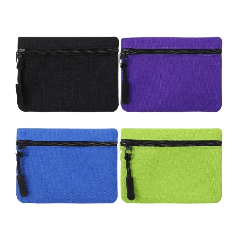 

G5AE 4 Pieces Fashionable Canvas Small Wallets Zippered Closure Gift Set Colors