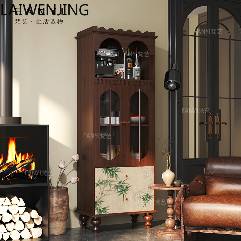 

MJY new Chinese-style small apartment TV side decoration wine cabinet integrated wall side dining cabinet