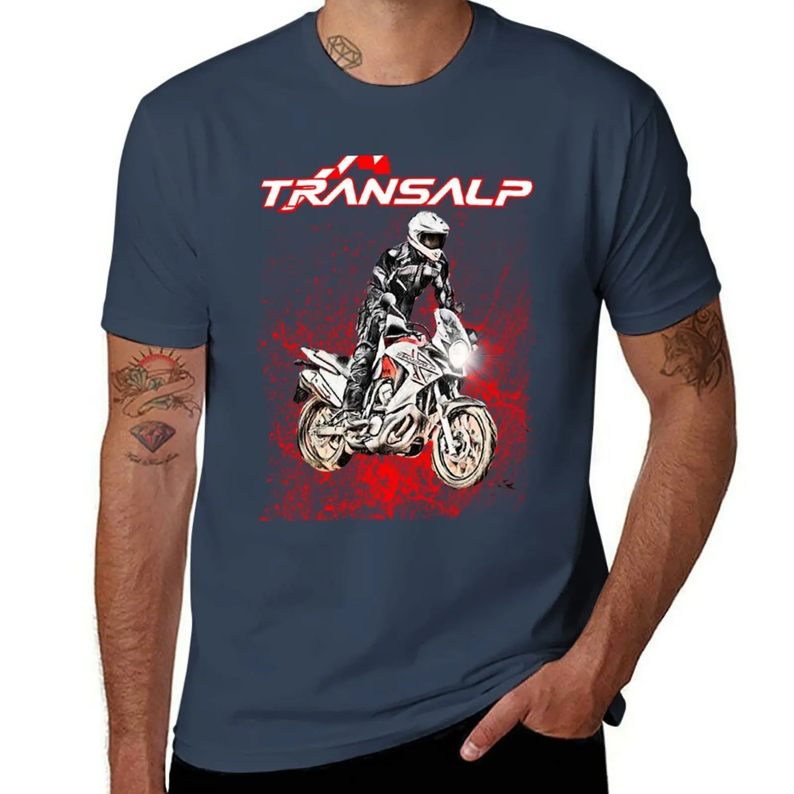 

Transalp Classic XL 700V Red Splash T-Shirt t shirts for man pack cotton anime t shirts for man T-Shirt