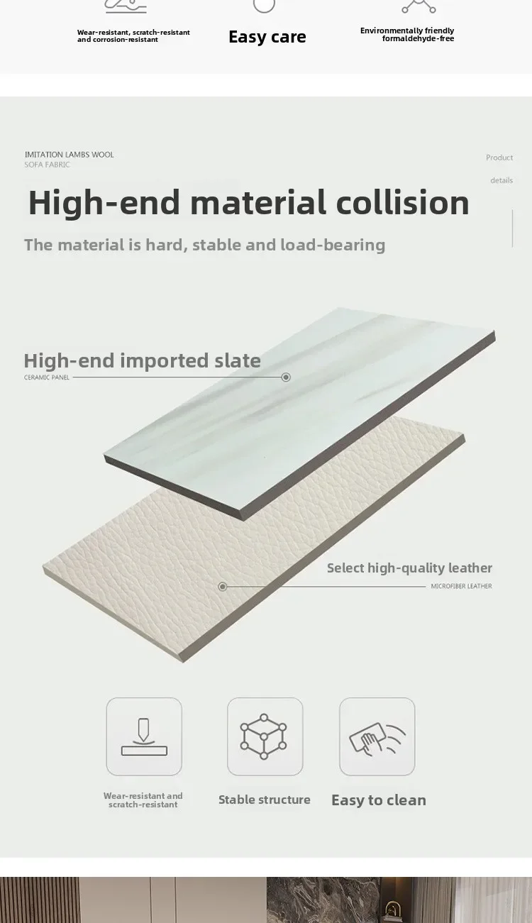 Mesa de centro para sala de estar, sofá de viento crema, combinación de tamaño para cama y desayuno, mesa redonda ligera, mesa de negociación de lujo I