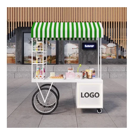 Custom Made Food French Fry Stall Sushi Kiosk Snacks And Beverages Counter Hawker Stall