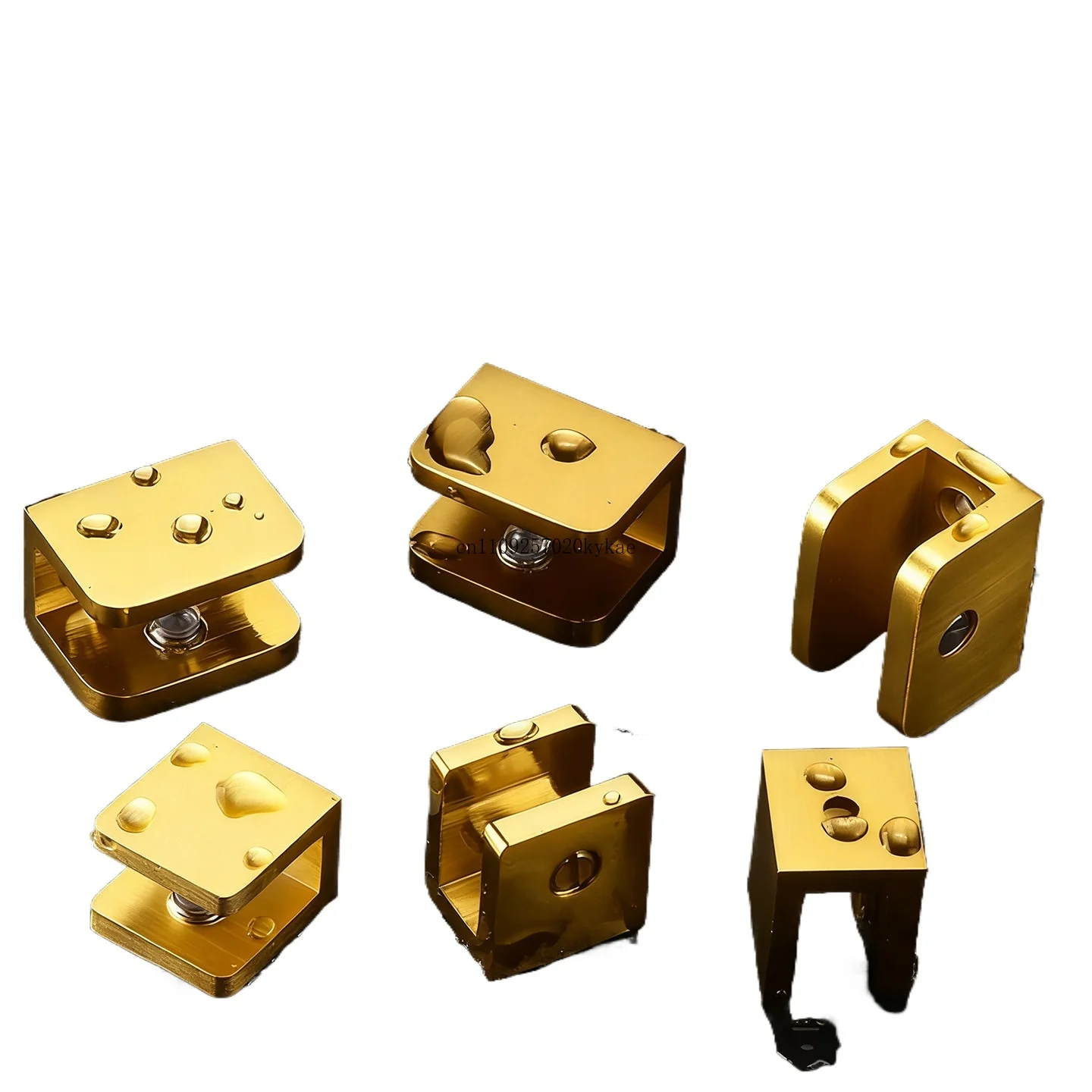 Brass glass sandwich panel fixing bracket, wine cabinet display cabinet glass partition bracket