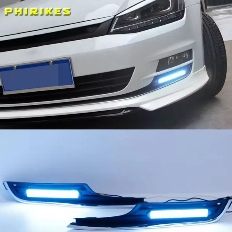 

Для VW для Volkswagen Golf 7 светодиодный DRL с указателем поворота, дневные ходовые огни, яркий автомобильный Стайлинг, противотуманные фары 2013 2014